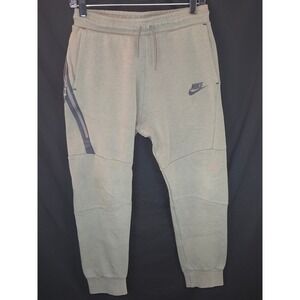 Nike Tech Fleece Jogger Pants Kids Khaki Green Pockets Zipper Size XL